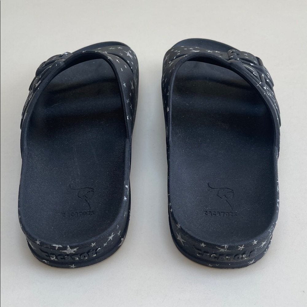 CACATOES Starry Black Sandals Astromelia Cockatoo Flat Sandals - Silver  SIZE 7 - Picture 7 of 10